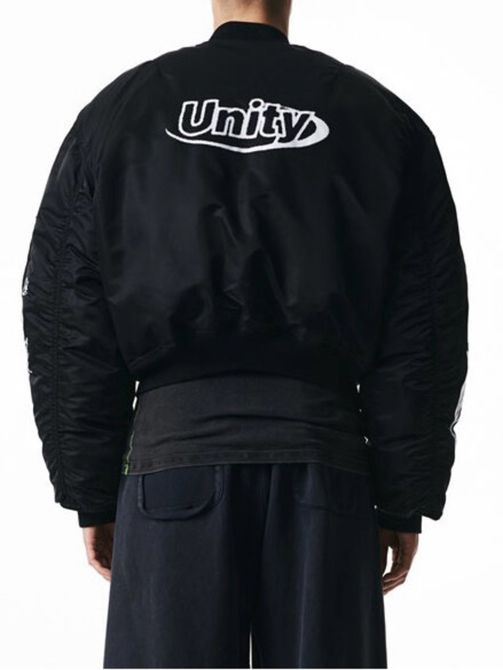 H&M Heron Preston H2 Black Orange Reversible Bomber Jacket Unisex Size Large NWT - Picture 13 of 16